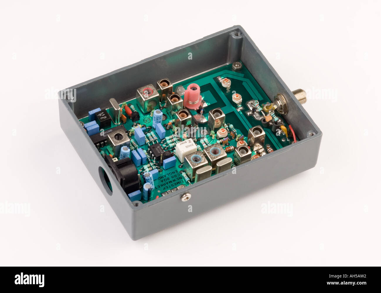a microwave frequency circuit board from a receiver module Stock Photo