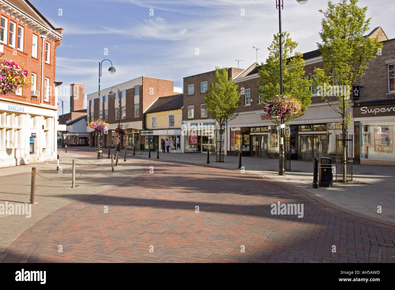 Ipswich Street, the main shopping area in Stowmarket suffolk uk england Stock Photo