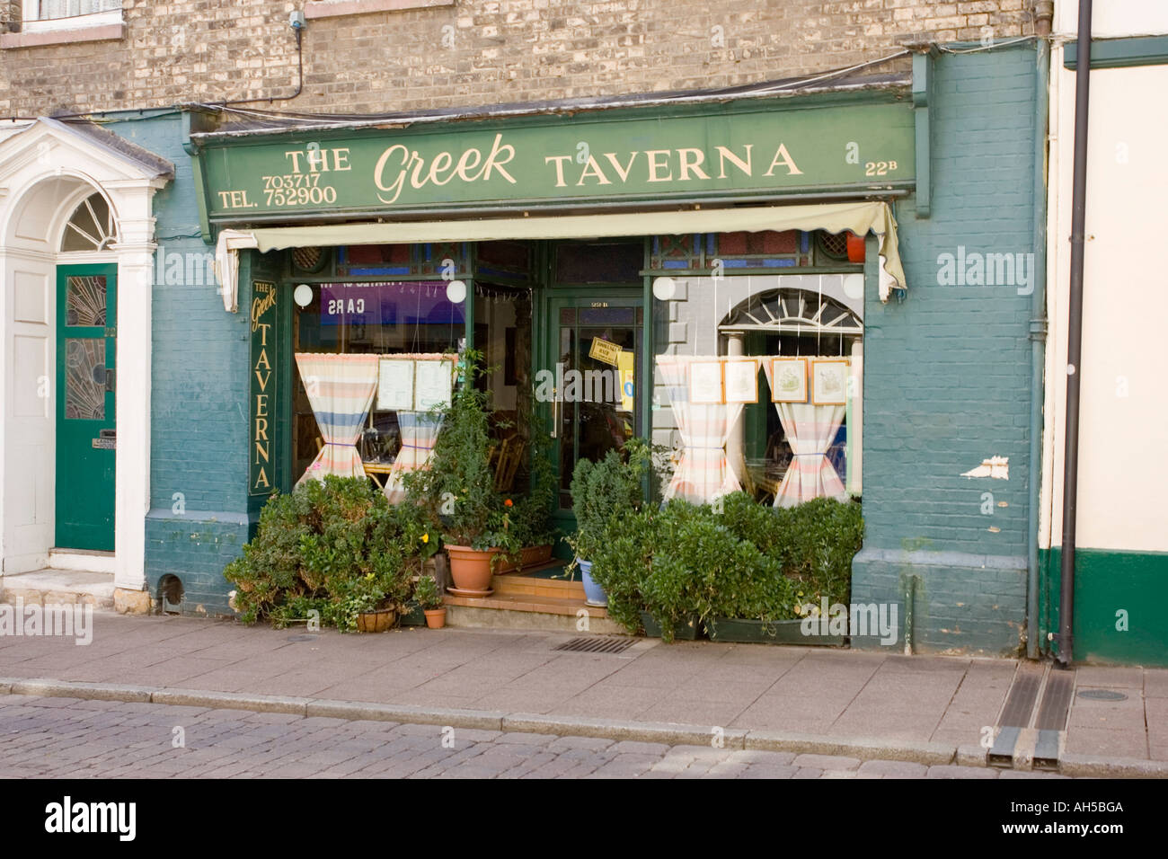 A Greek Taverna restaurant in Bury St Edmunds, Suffolk, UK Stock Photo