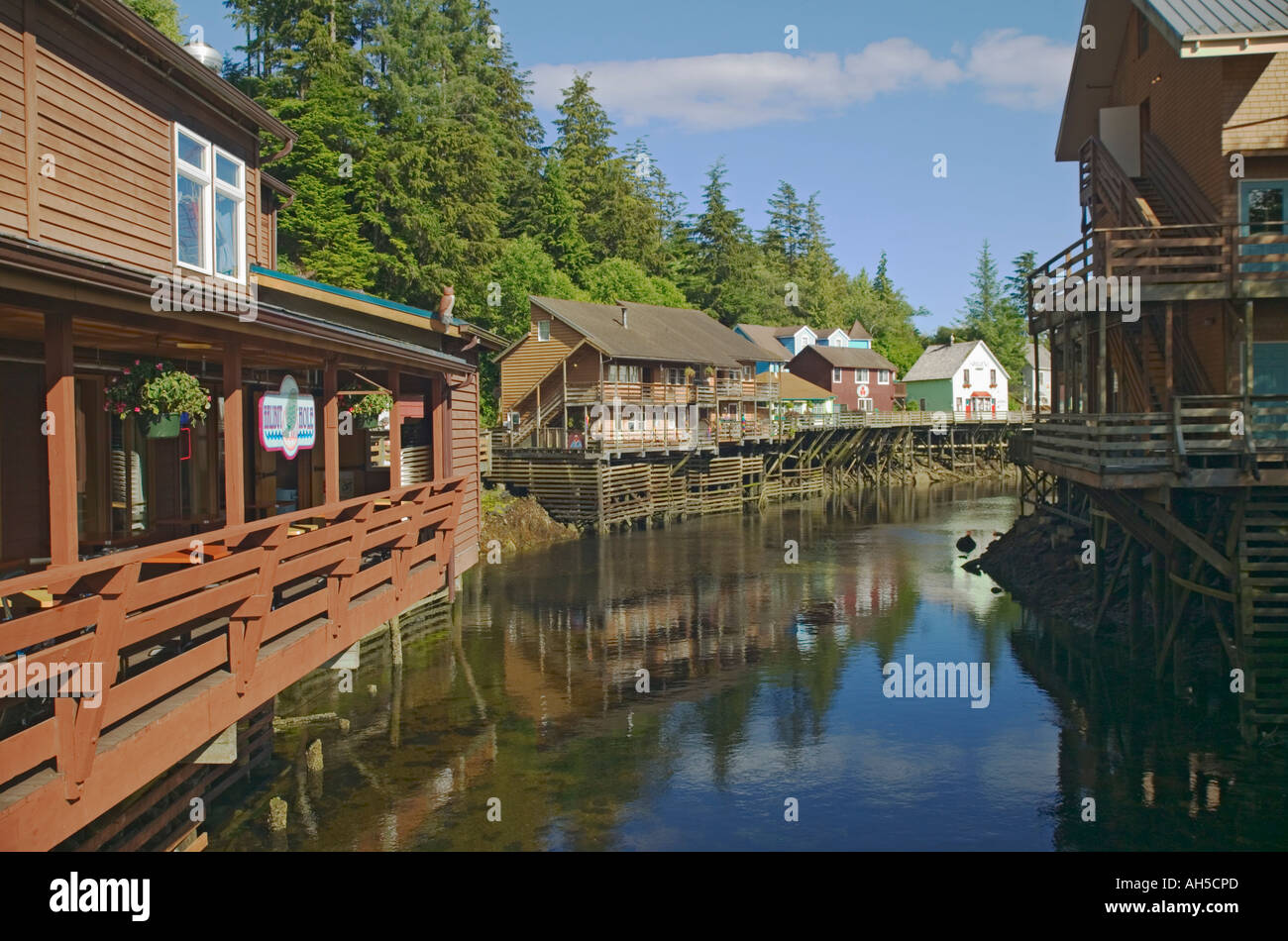 A view of Creek St showing Dollys House at the far end Ketchikan Alaska USA Stock Photo Alamy