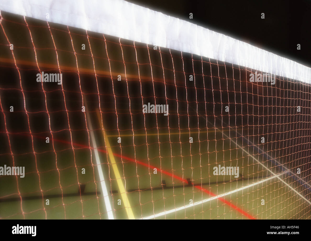 Badminton net in indoor gym Stock Photo Alamy