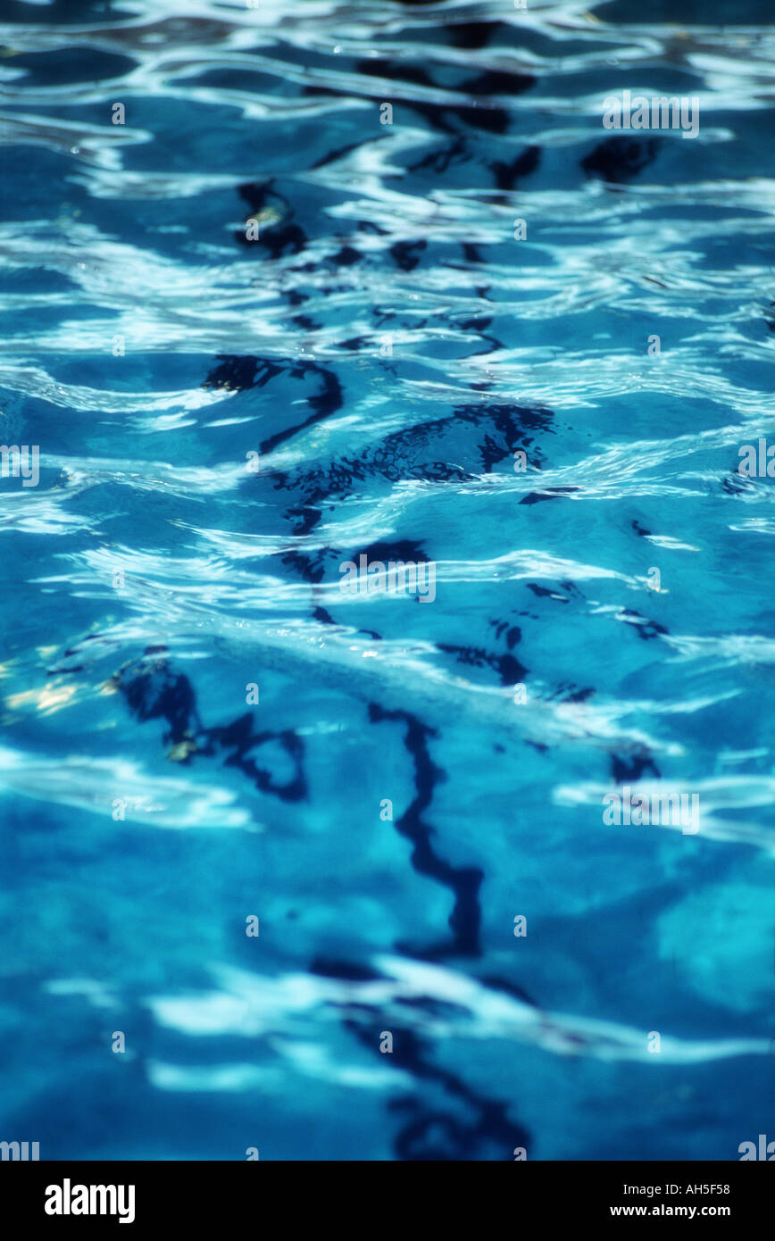 Swimming pool water with blue reflections Stock Photo