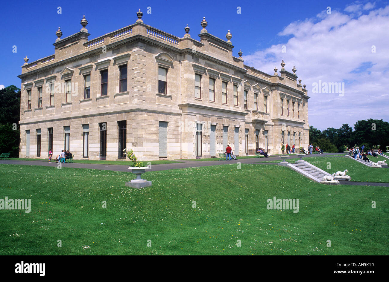 Brodsworth Hall Yorkshire England UK stately home lawns history travel tourism English Italianate Victorian architecture Stock Photo