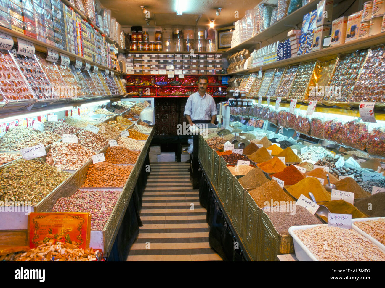 Spice shop in the souk Damascus Syria Middle East Stock Photo Alamy