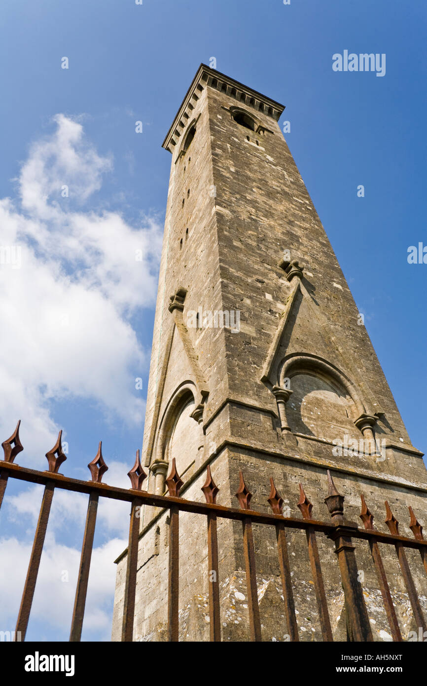 Tyndales Monument erected in 1866 above the Cotswold village of North Nibley, Gloucestershire Stock Photo