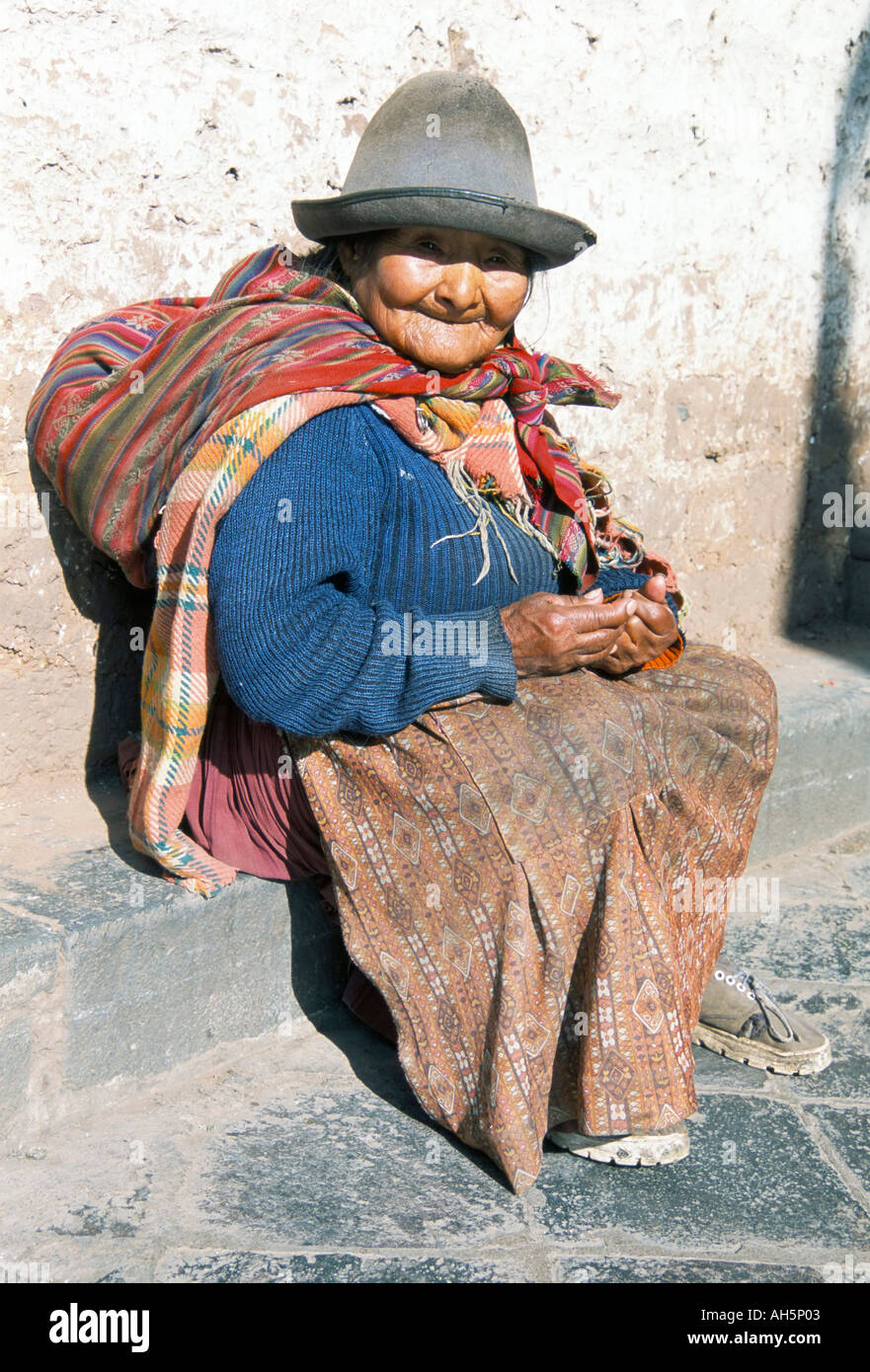 Local resident Cuzco Peru South America Stock Photo