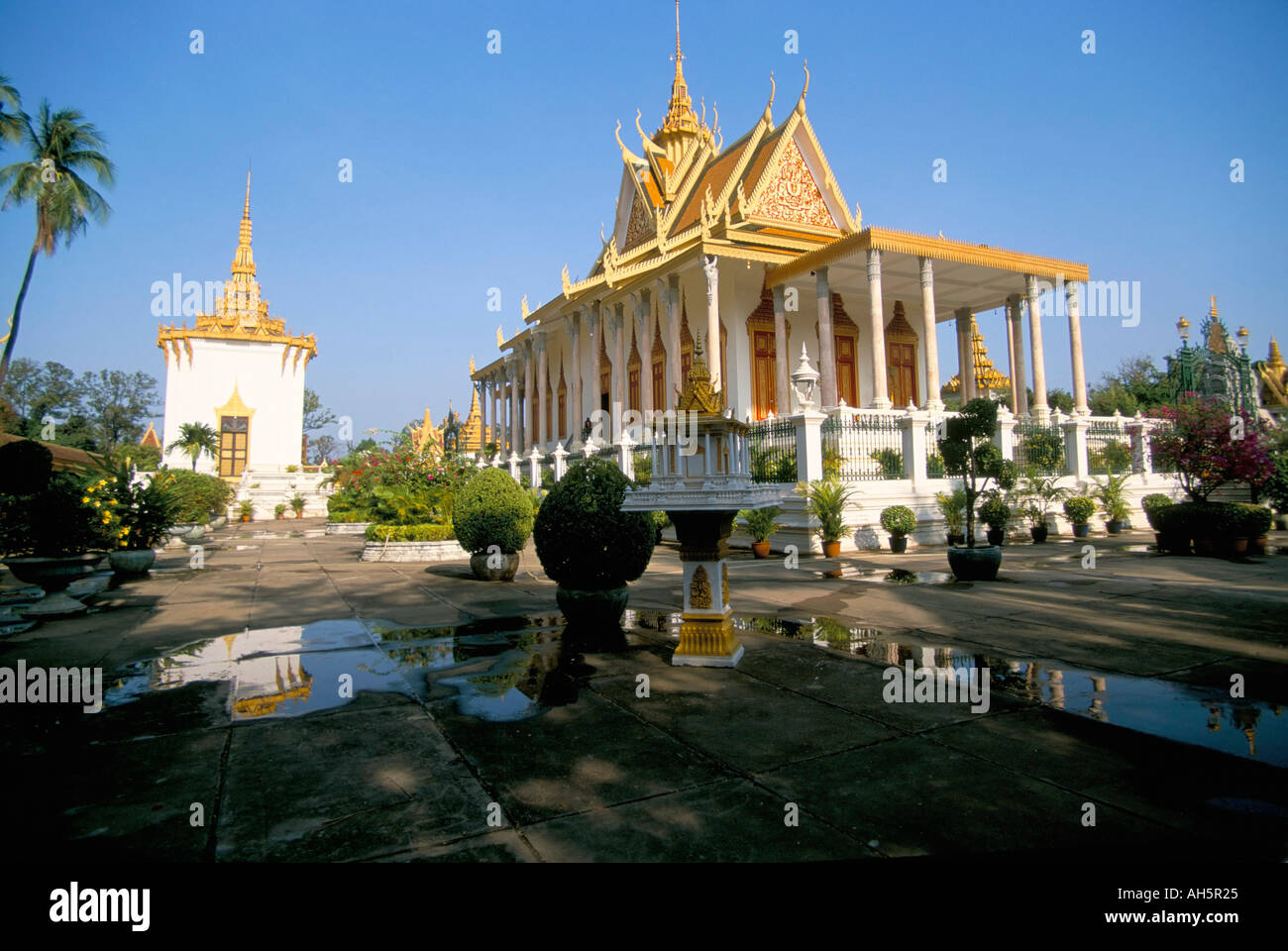 The Silver Pagoda and the Mondap library Royal Palace Phnom Penh Cambodia Indochina Southeast Asia Asia Stock Photo