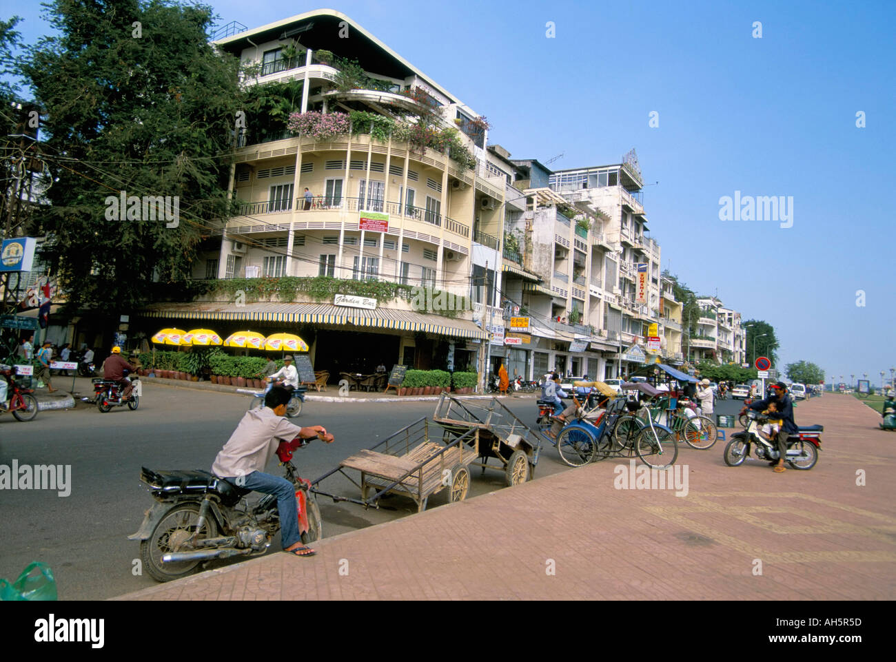 Sisowth Quay Phnom Penh Cambodia Indochina Southeast Asia Asia Stock Photo