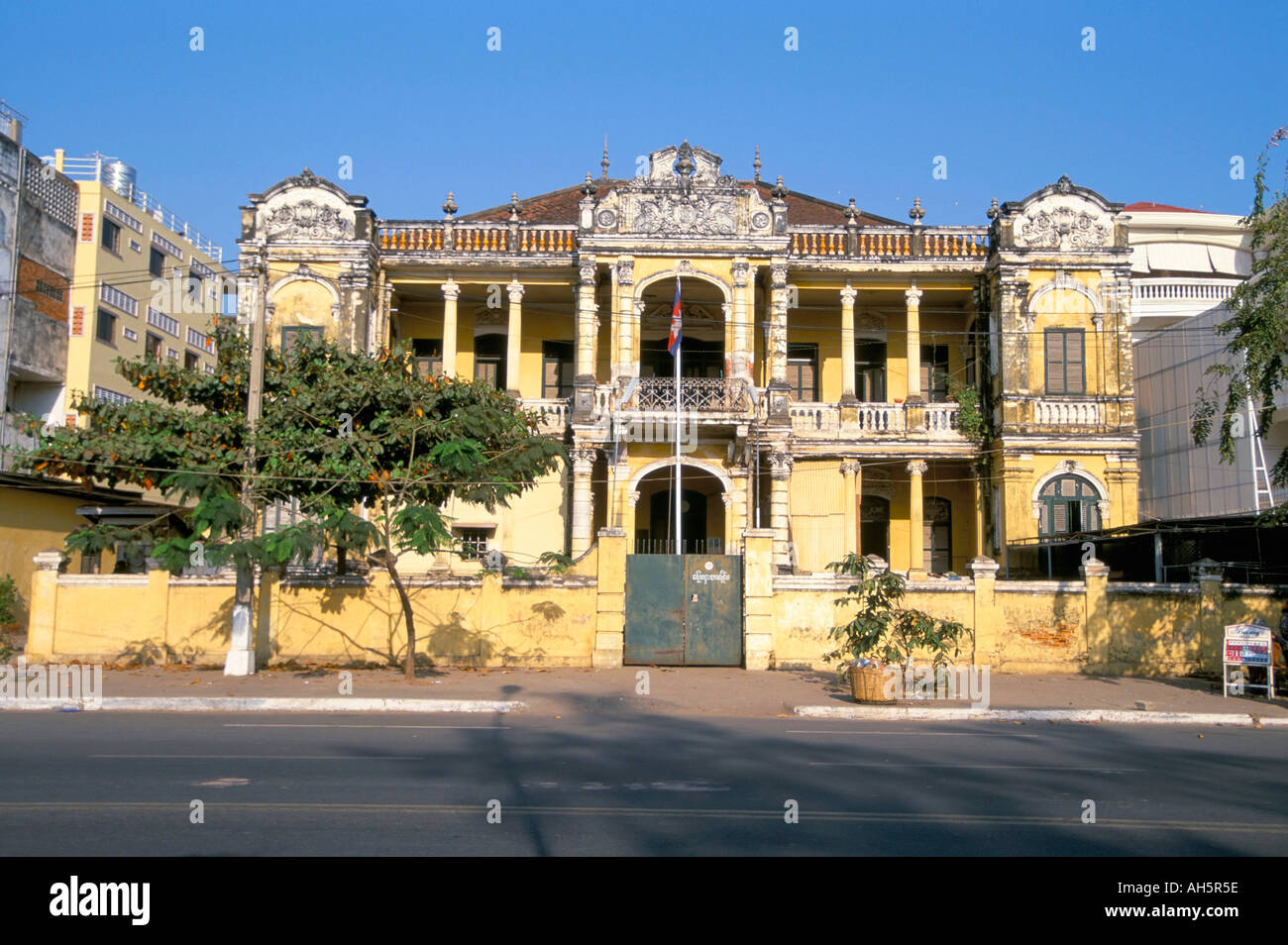 Colonial building Phnom Penh Cambodia Indochina Southeast Asia Asia Stock Photo