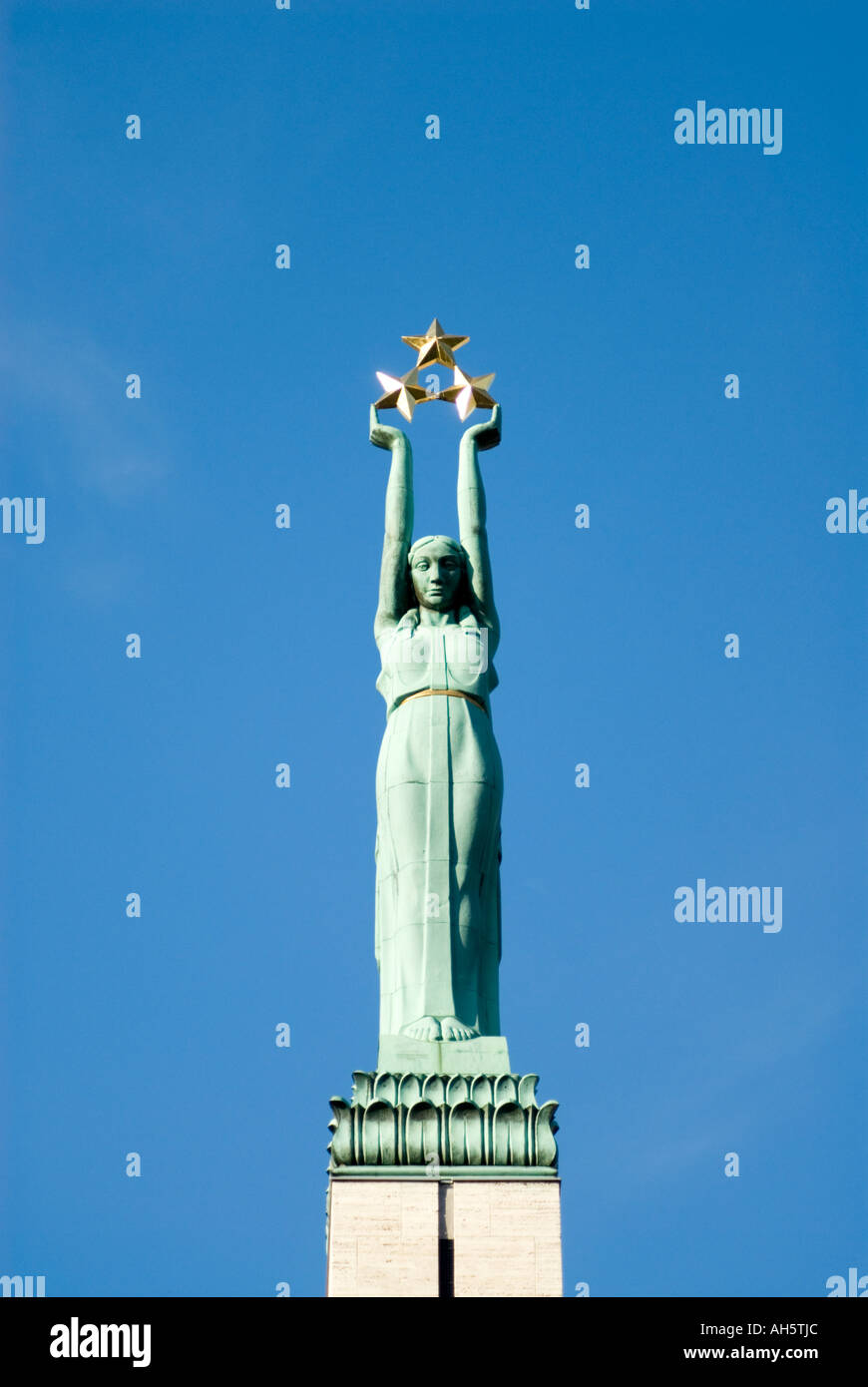 The Freedom Monument Riga Latvia Stock Photo