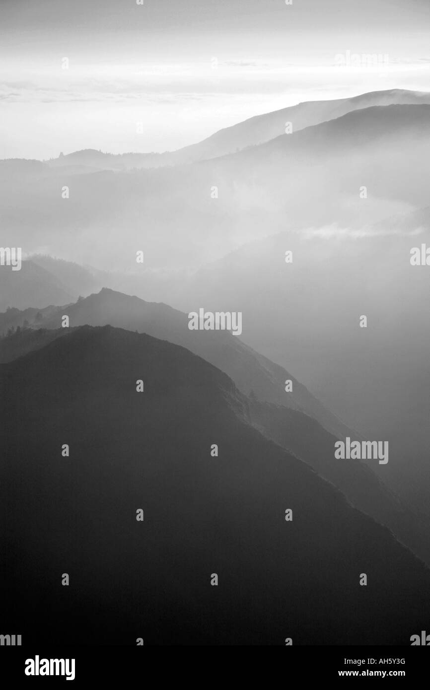Mountains in the mist Sao Miguel island Azores Stock Photo