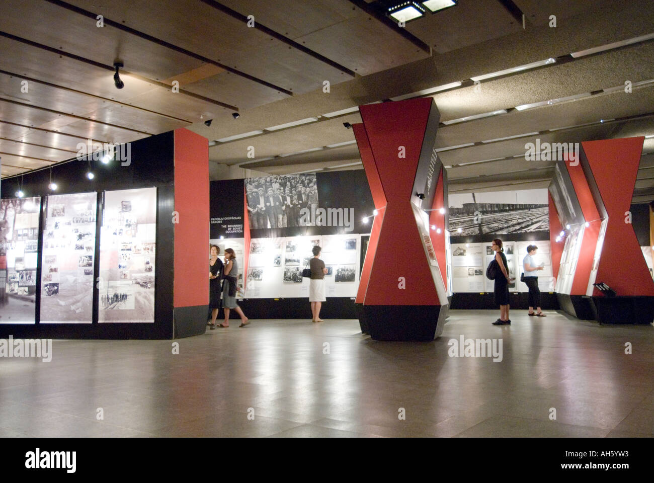 Visitors at The Museum of the Occupation of Latvia, Riga Stock Photo