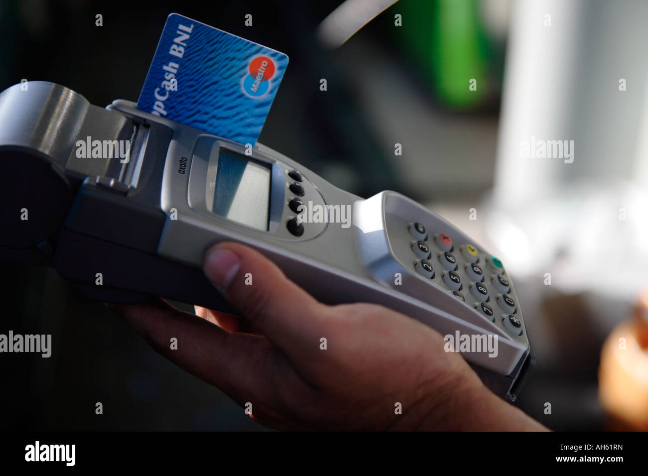 paying by debit credit card Stock Photo Alamy