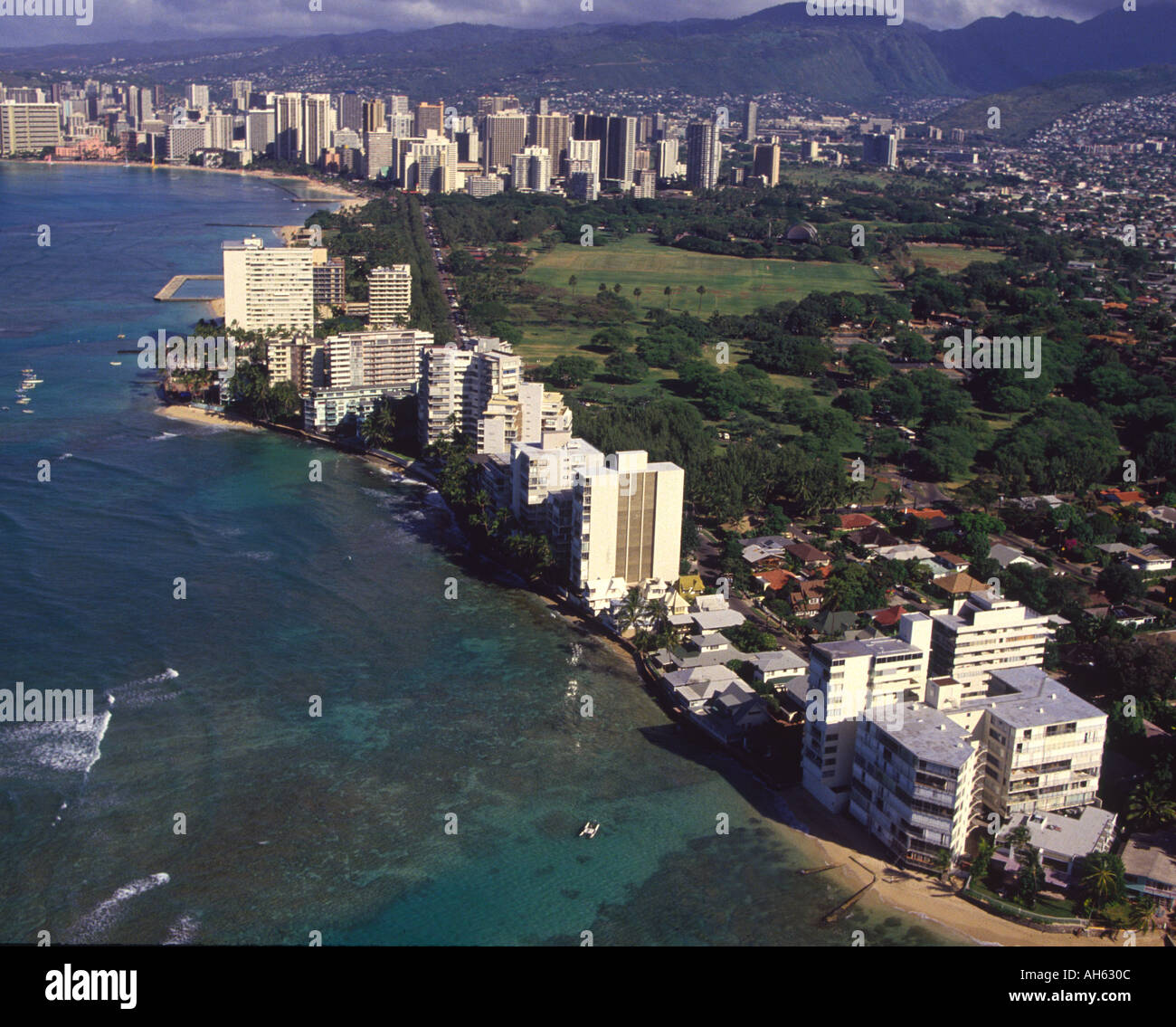 Gold Coast Waikiki Oahu Hawaii Stock Photo Alamy