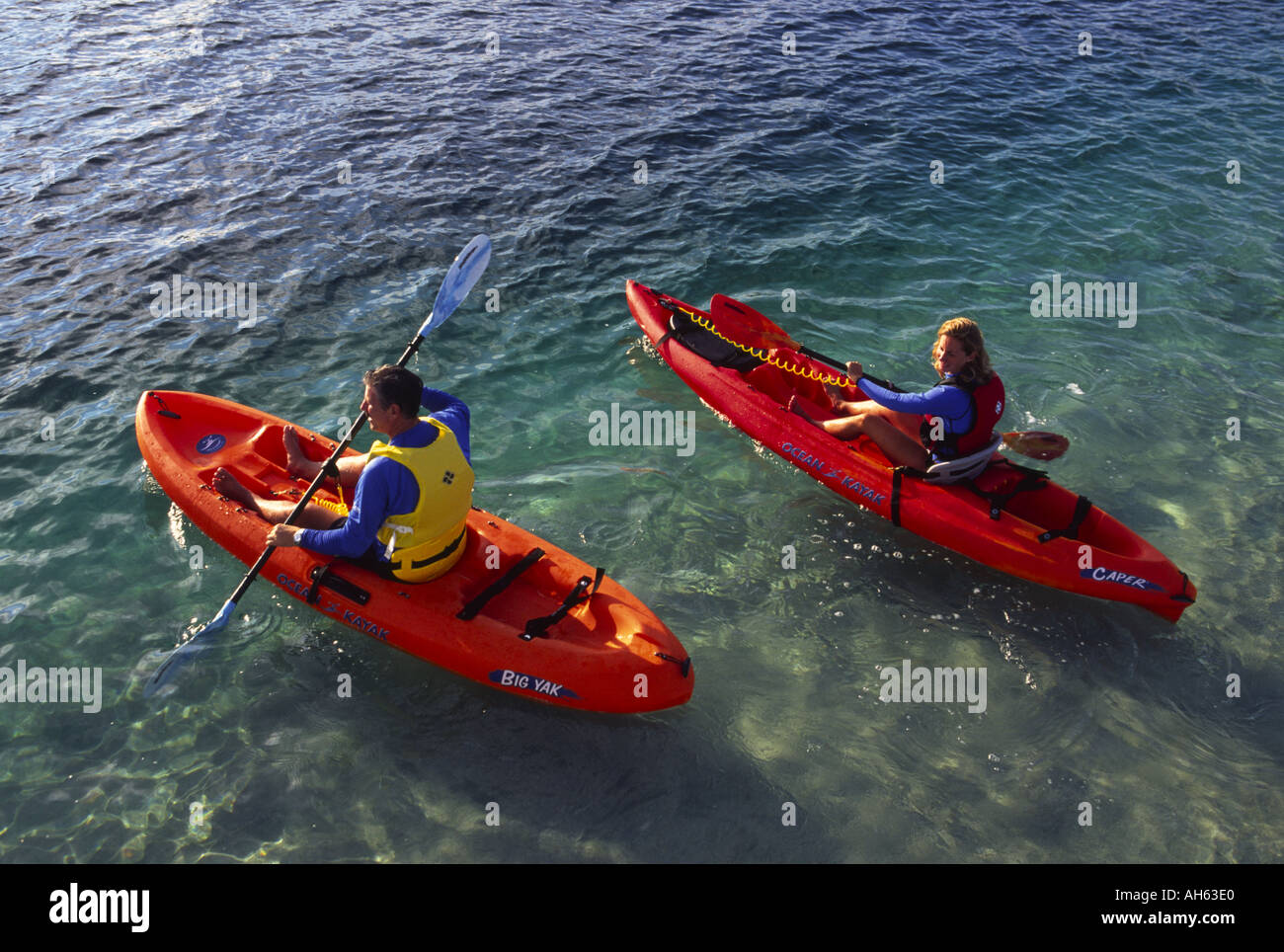Kayaking Kaneohe Bay Oahu Hawaii Stock Photo Alamy