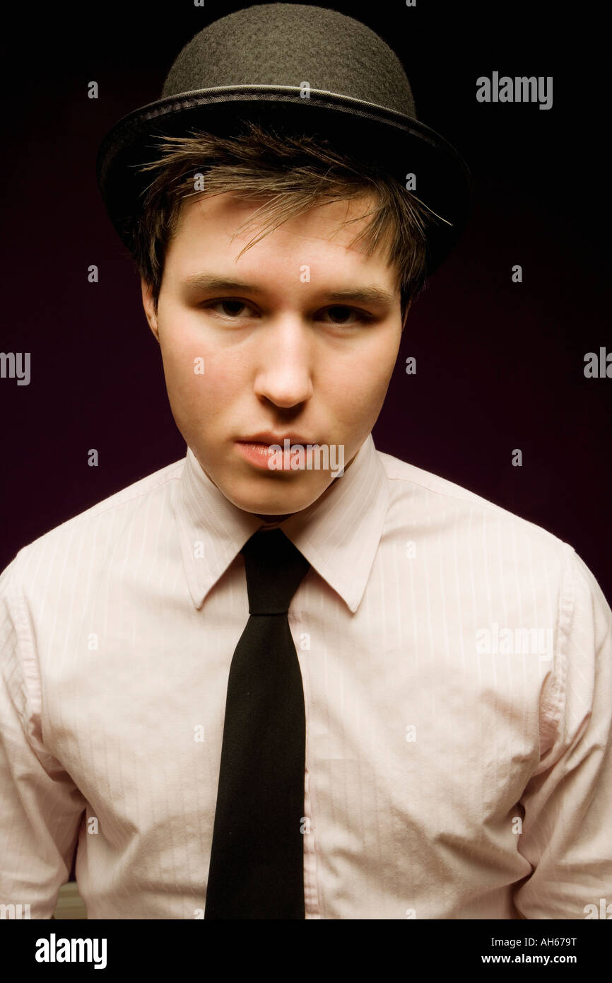 Boy wearing hat Stock Photo Alamy