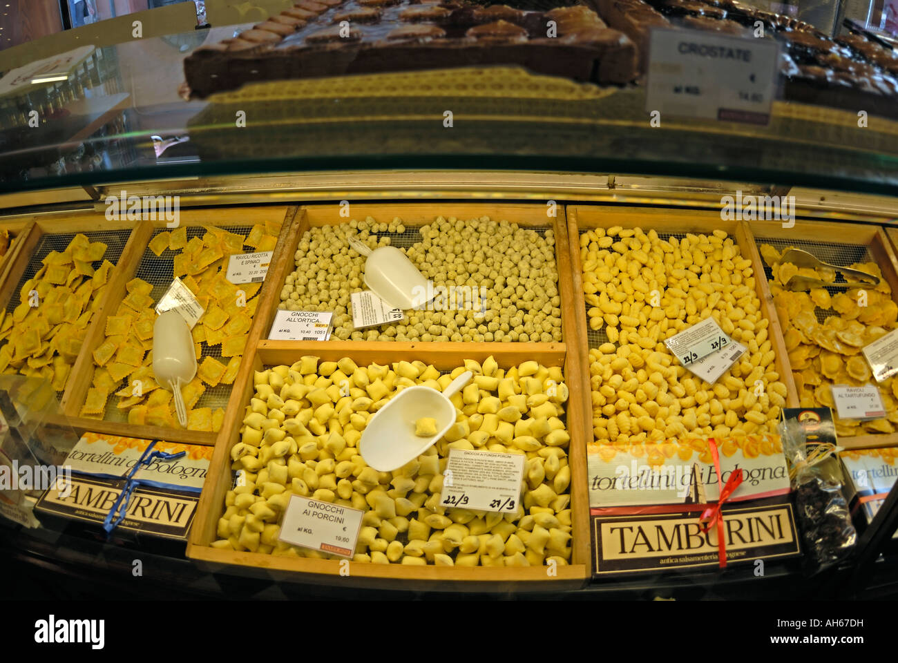 Different types of pasta for sale, Bologna, Italy Stock Photo Alamy