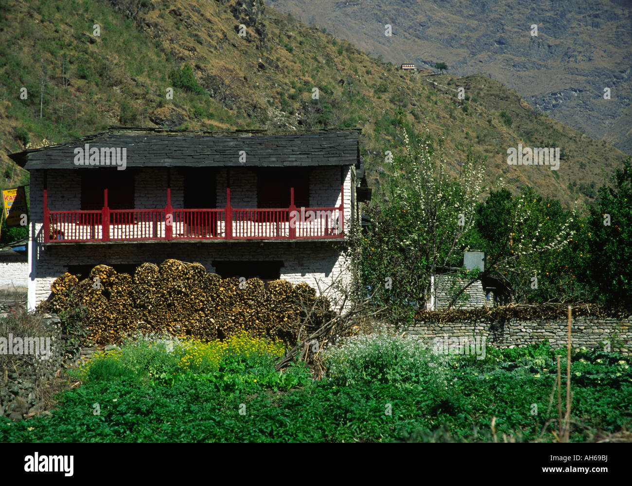Nepal Rural House Rural landscape two storey hi-res stock photography and images - Alamy