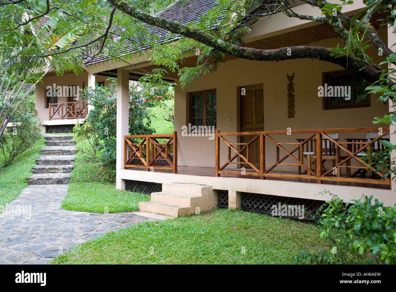 Tourist cabin Vakona Lodge Andasibe Perinet Madagascar Stock Photo