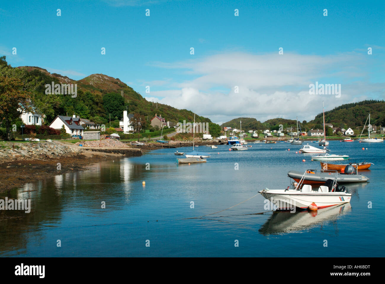 The fishing village of Tayvallich on Loch Sween Stock Photo