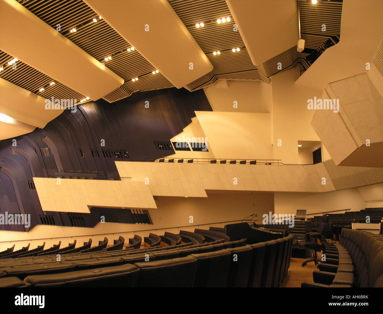 Finlandia hall 'Finlandiatalo' concert hall interior by architect Alvar Aalto Helsinki Finland Stock Photo