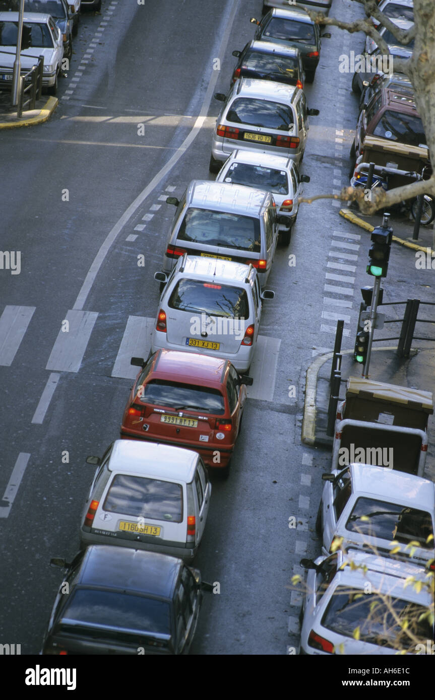 France provence marseille above a line of cars in a traffic jam in