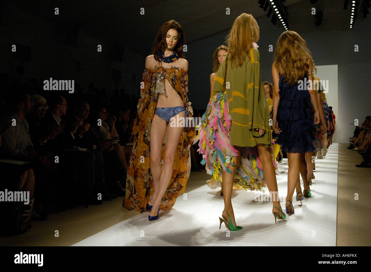 Models walk the runway at the Tuleh Spring 2008 fashion show during New York Fashion Week Stock Photo