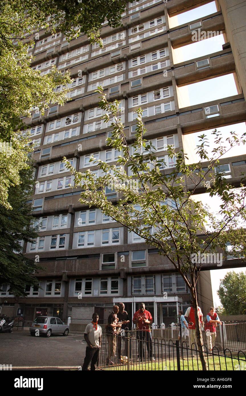 Council house estates with tenents in inner city area of West london. Stock Photo