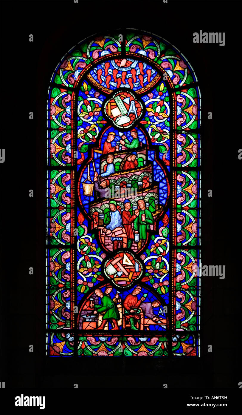 Stained Glass Window Ely Cathedral Stock Photo Alamy