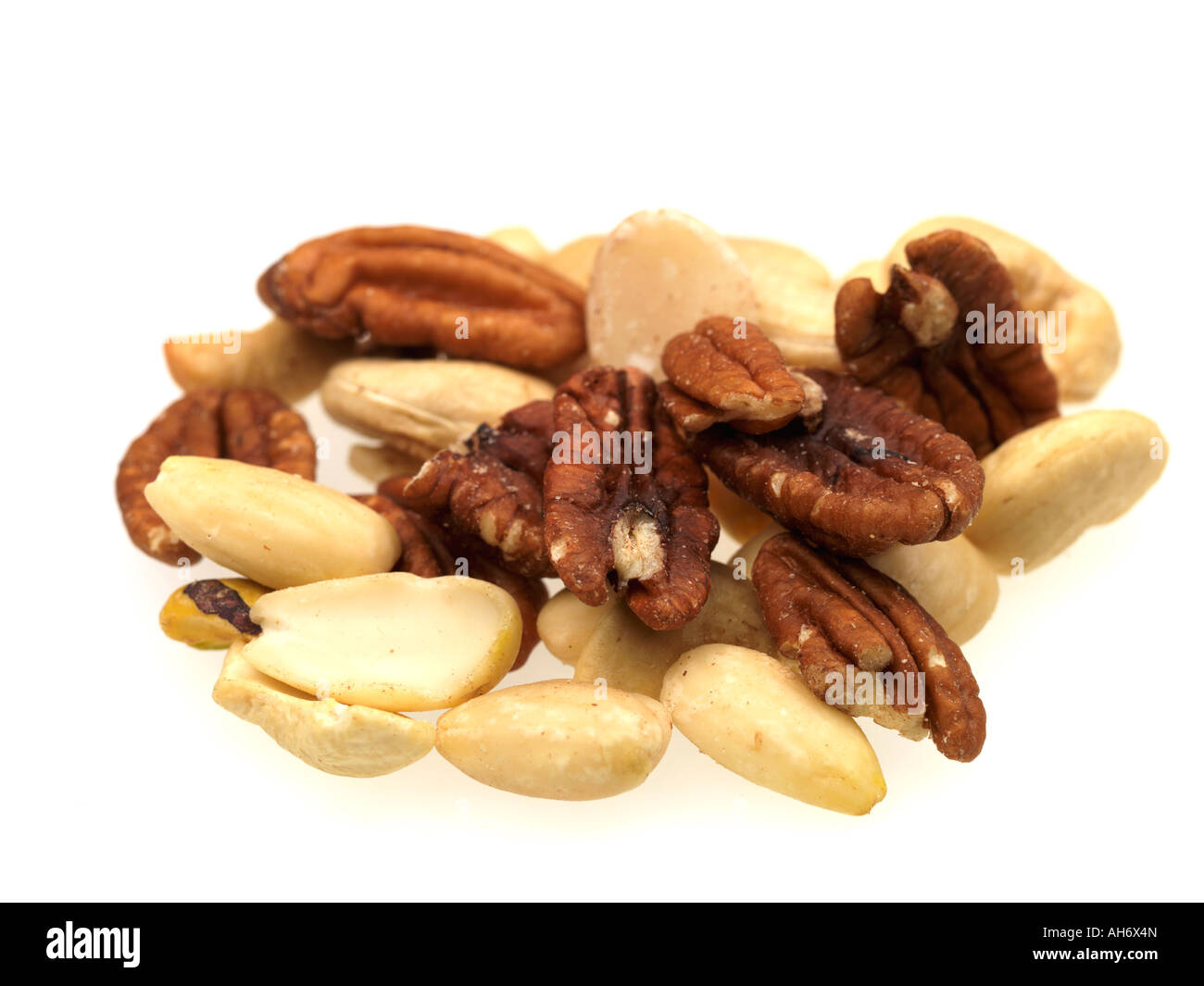 Handful of Natural Mixed Nuts High in Protein Low in Fat Stock Photo