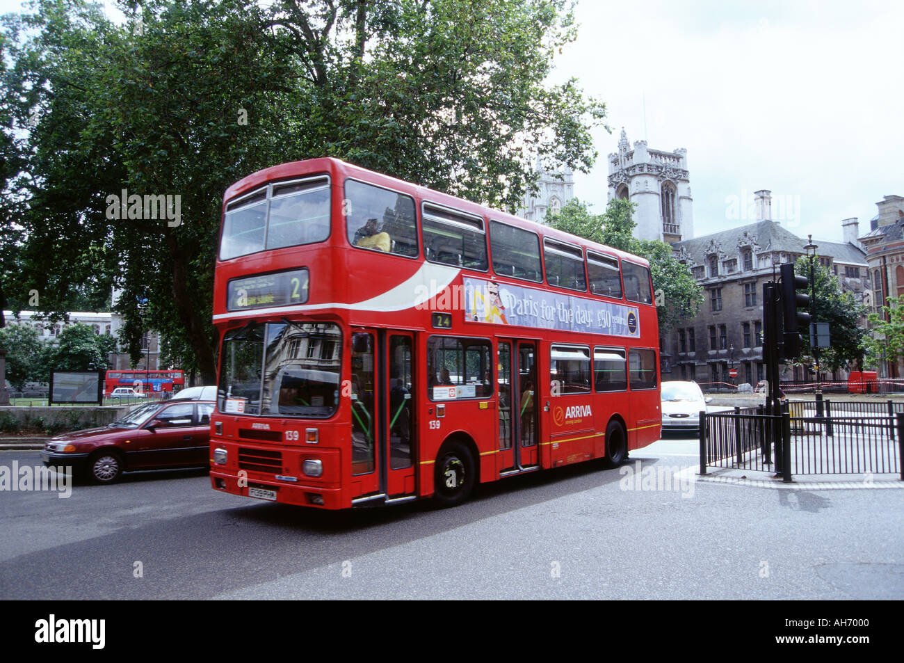 London double decker bus in city Stock Photo