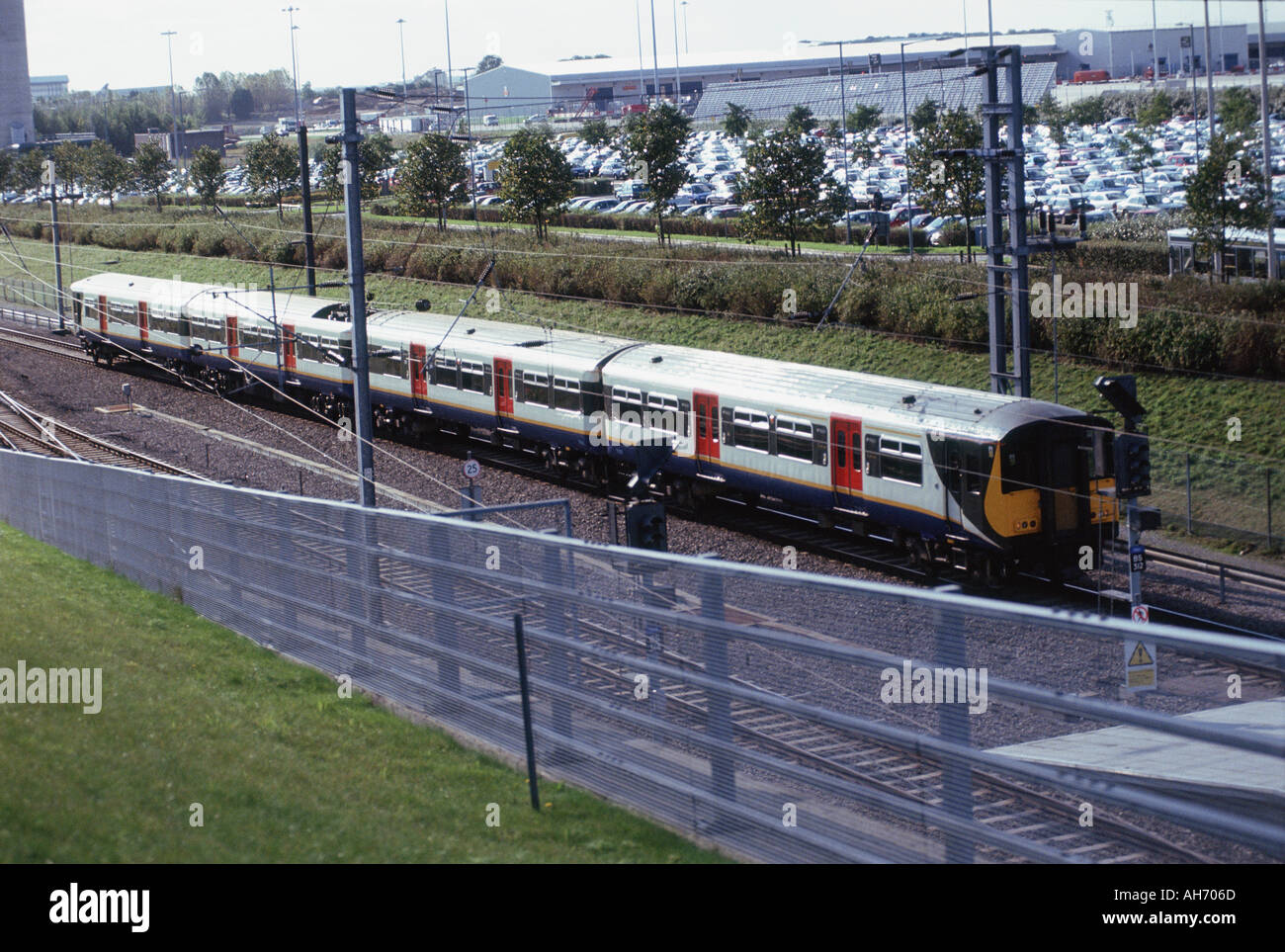 Passenger train at Stanstead airport Stock Photo Alamy