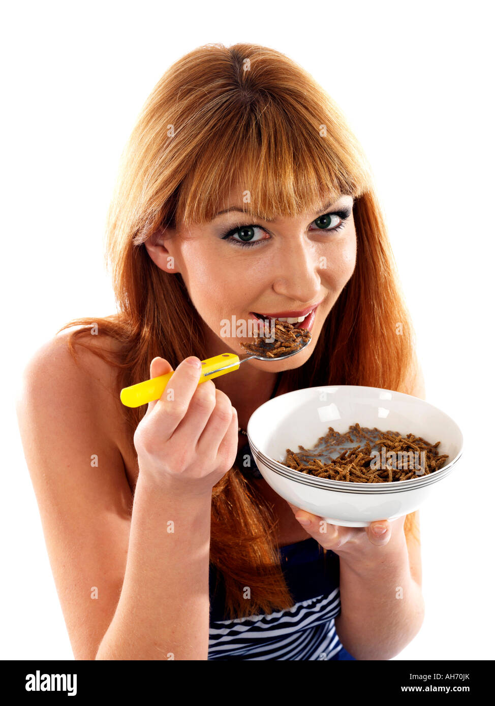 Woman Eating All Bran Cereals Model Released Stock Photo Alamy