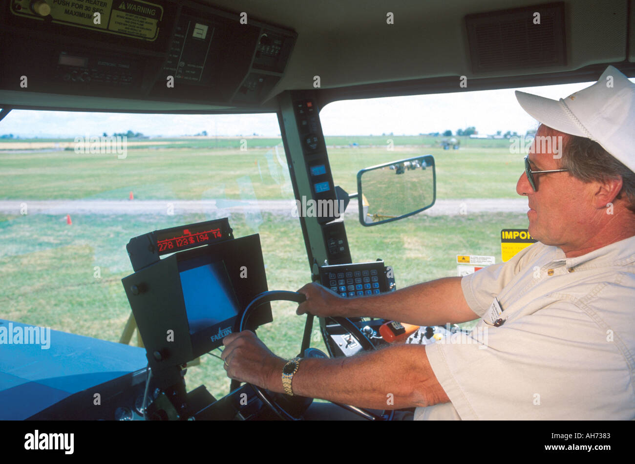 GPS tracking system in a farm chemical application unit  Stock Photo