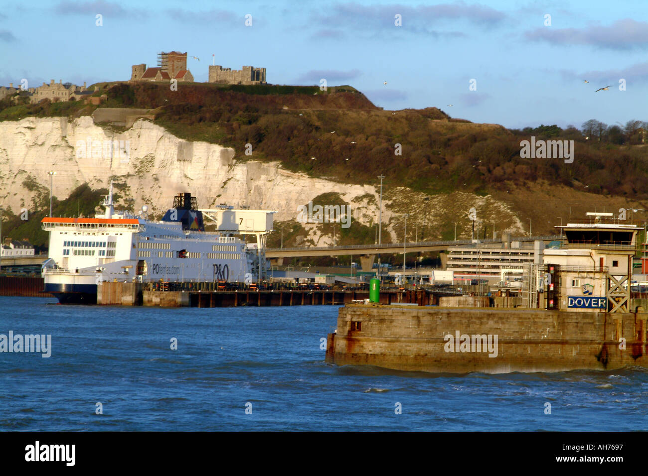 Port of Dover Harbour Entrance Kent UK White Cliffs Port of Call Dover