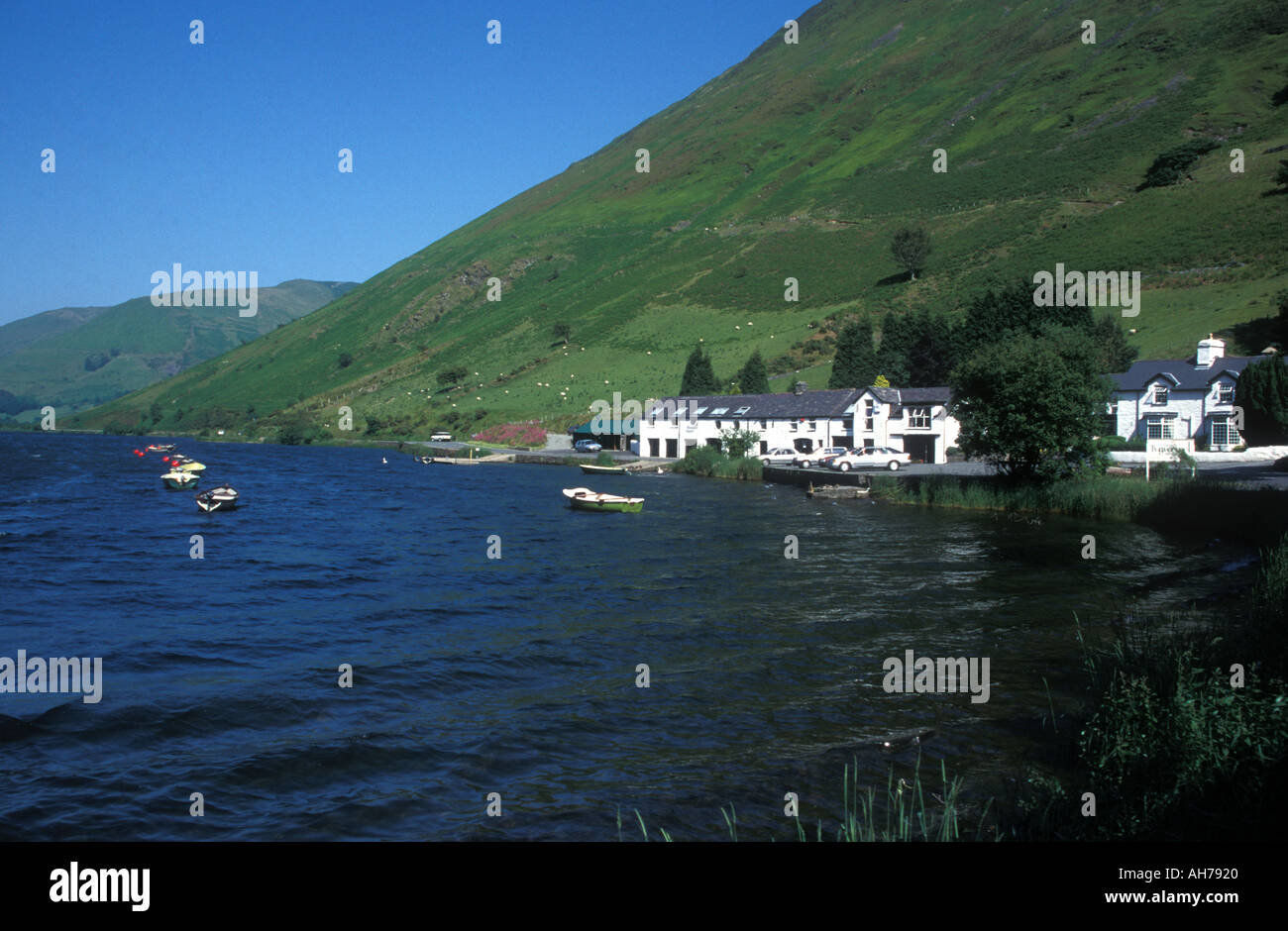 Lake and hotel Talyllyn Gwynedd North Wales Stock Photo Alamy