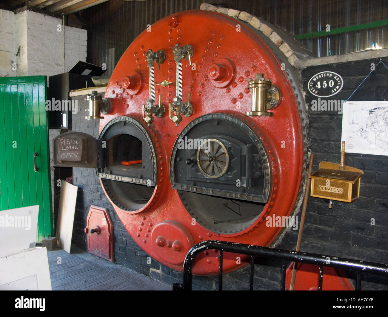 Lancashire boiler, Crofton Beam Engines Stock Photo