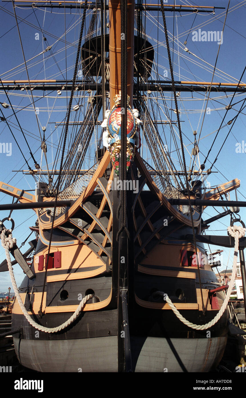 HMS Victory First Rate ship of the line Bow bowsprit Figurehead Stock ...