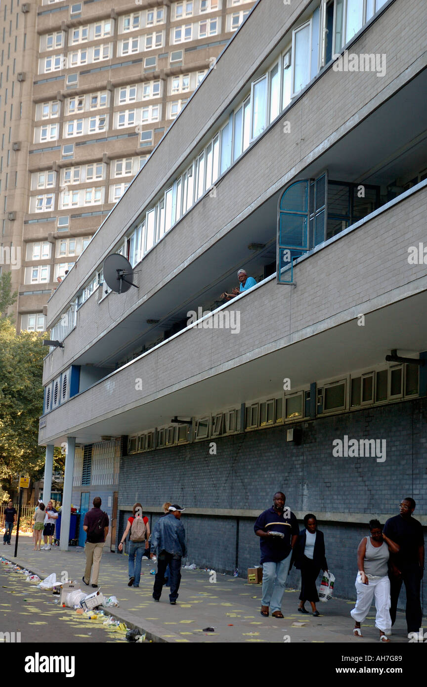 Run down low and high rise flats in Kensal Green West london Stock