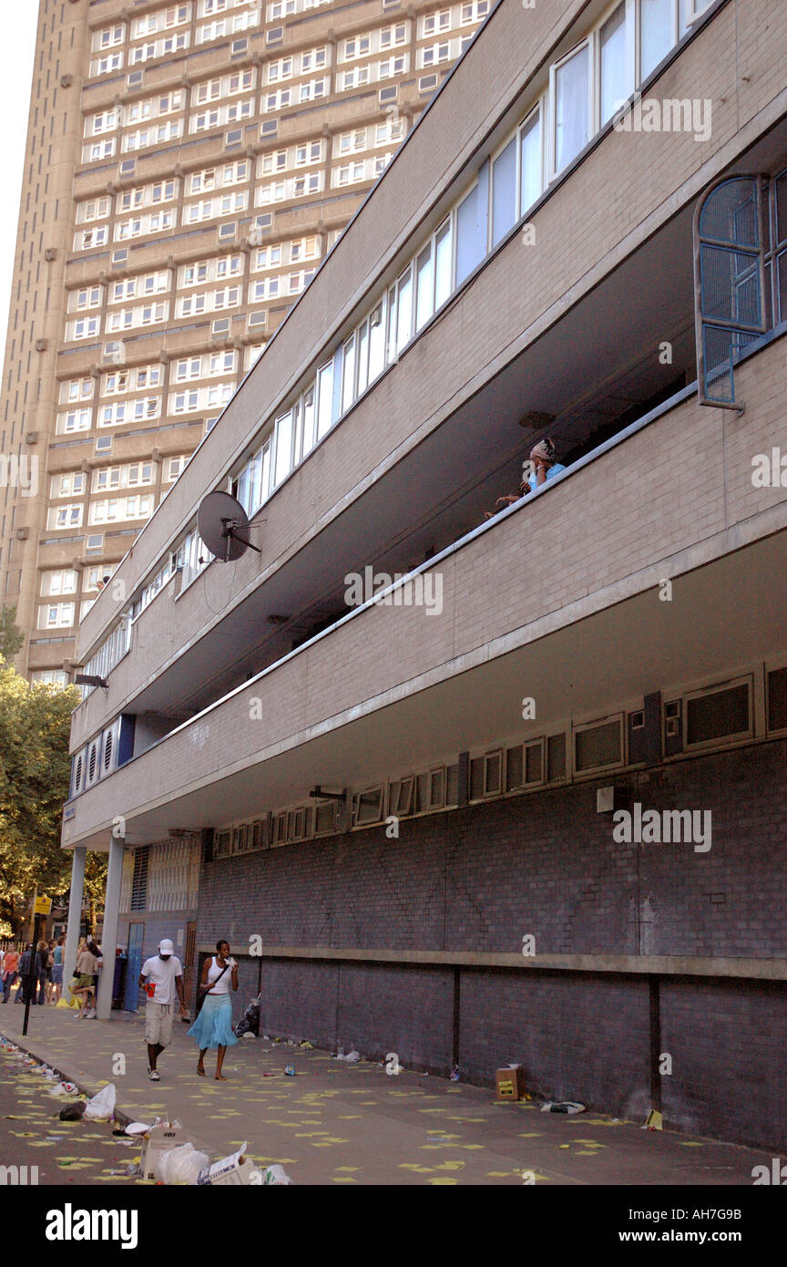 Run down low and high rise flats in Kensal Green West london Stock
