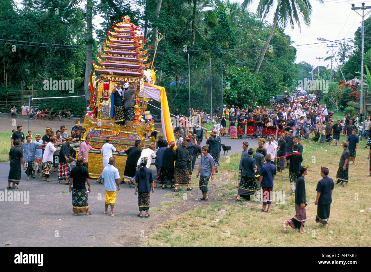 Funeral Ceremony For Cremation Island Of Bali Indonesia Southeast