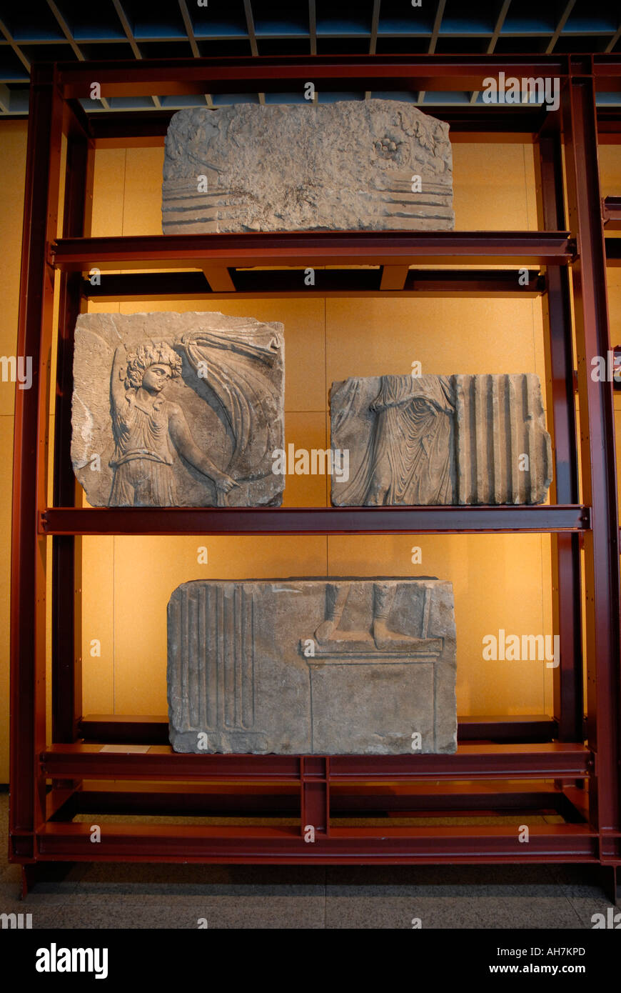 Roman remains on display in the Romisch Germanisches museum Cologne Germany Stock Photo