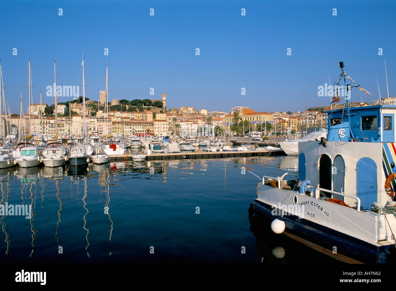 Port Quai Saint Pierre and Le Suquet Cannes Alpes Maritimes French Riviera Provence France Mediterranean Europe Stock Photo