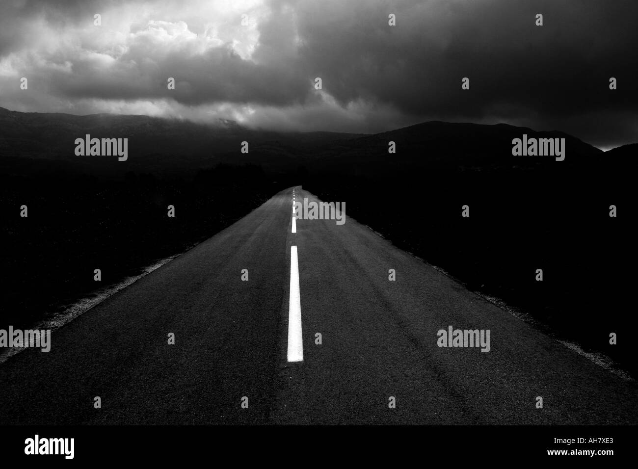 The straight road Black and White Stock Photos & Images - Alamy