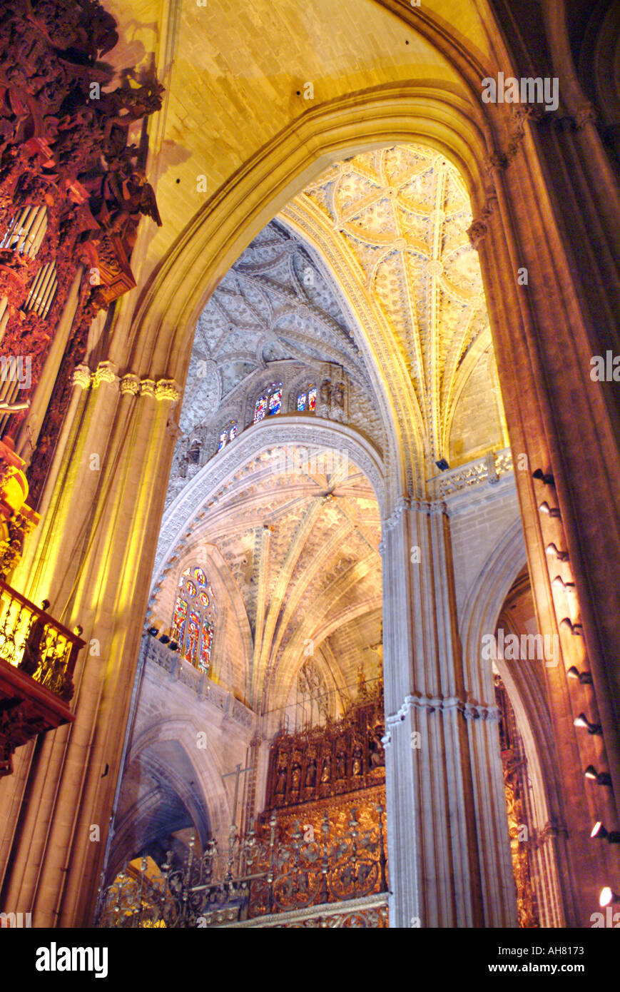 Interior Arches Columns And Vaulted Ceilings Of The Cathedral Of