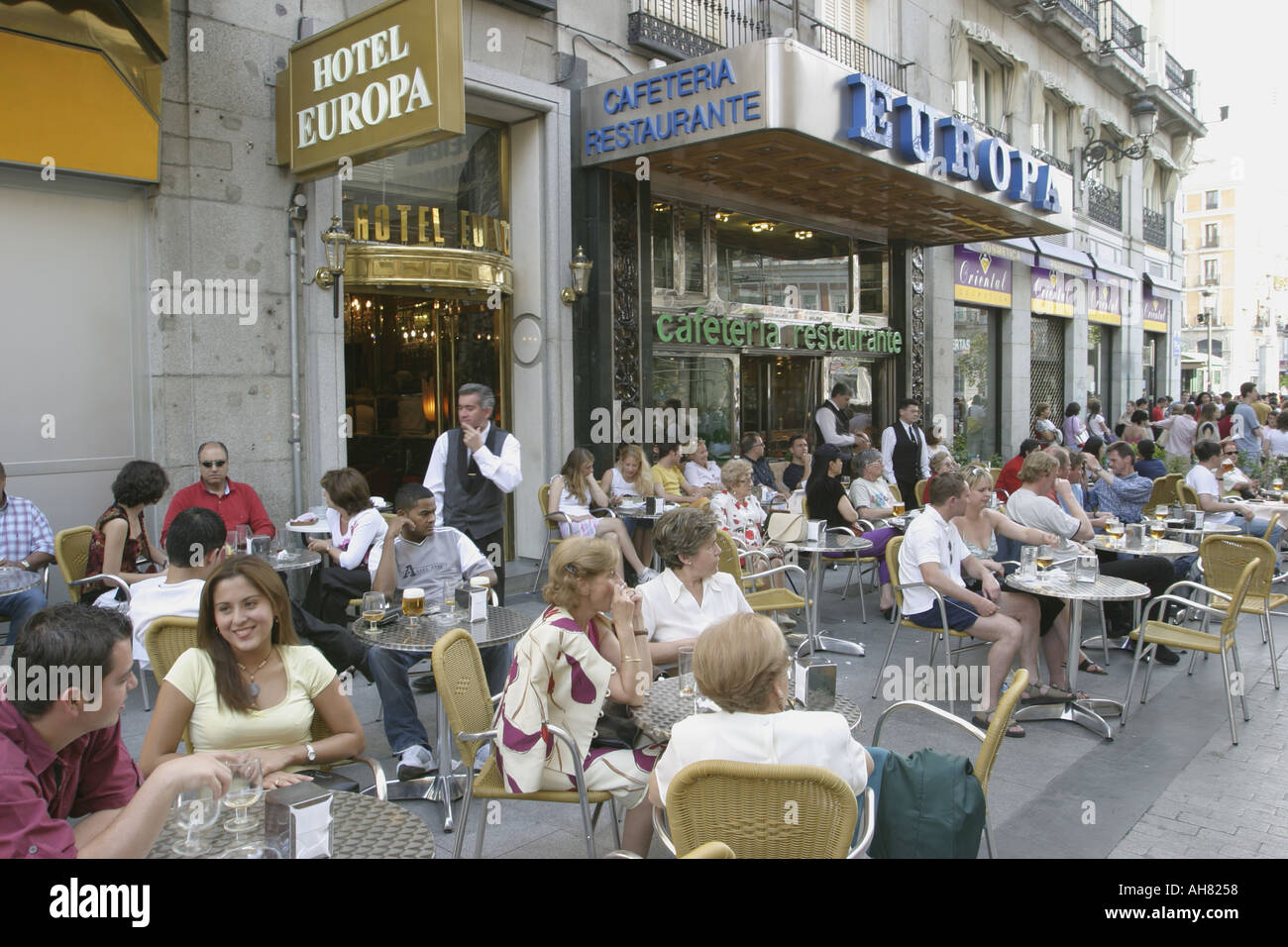 Madrid Spain Outdoor cafe life Stock Photo