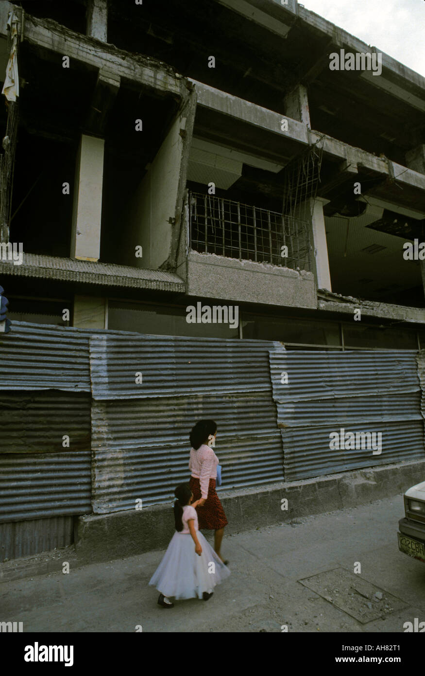 Aftermath Earthquake Mexico City on September 19 1985 Stock Photo