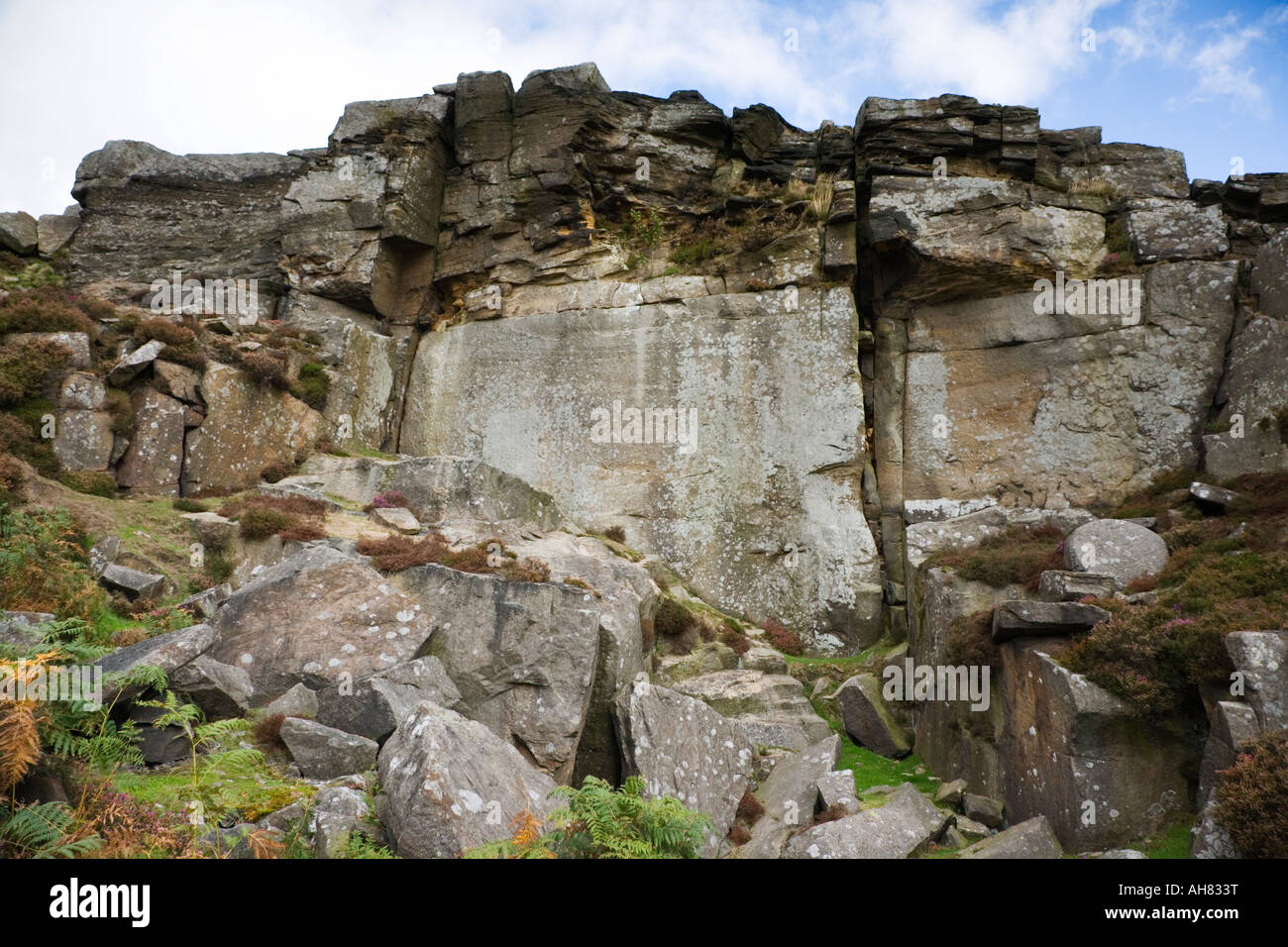 Cliff Face at Curbar Edge in the Peak District Stock Photo - Alamy