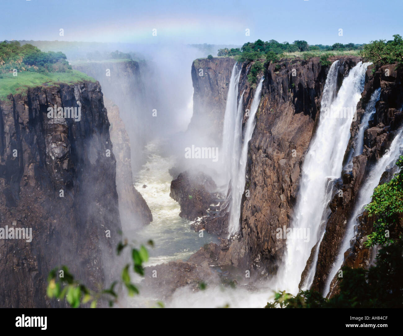 Zimbabwe Victoria Falls seen from Zambian side Stock Photo