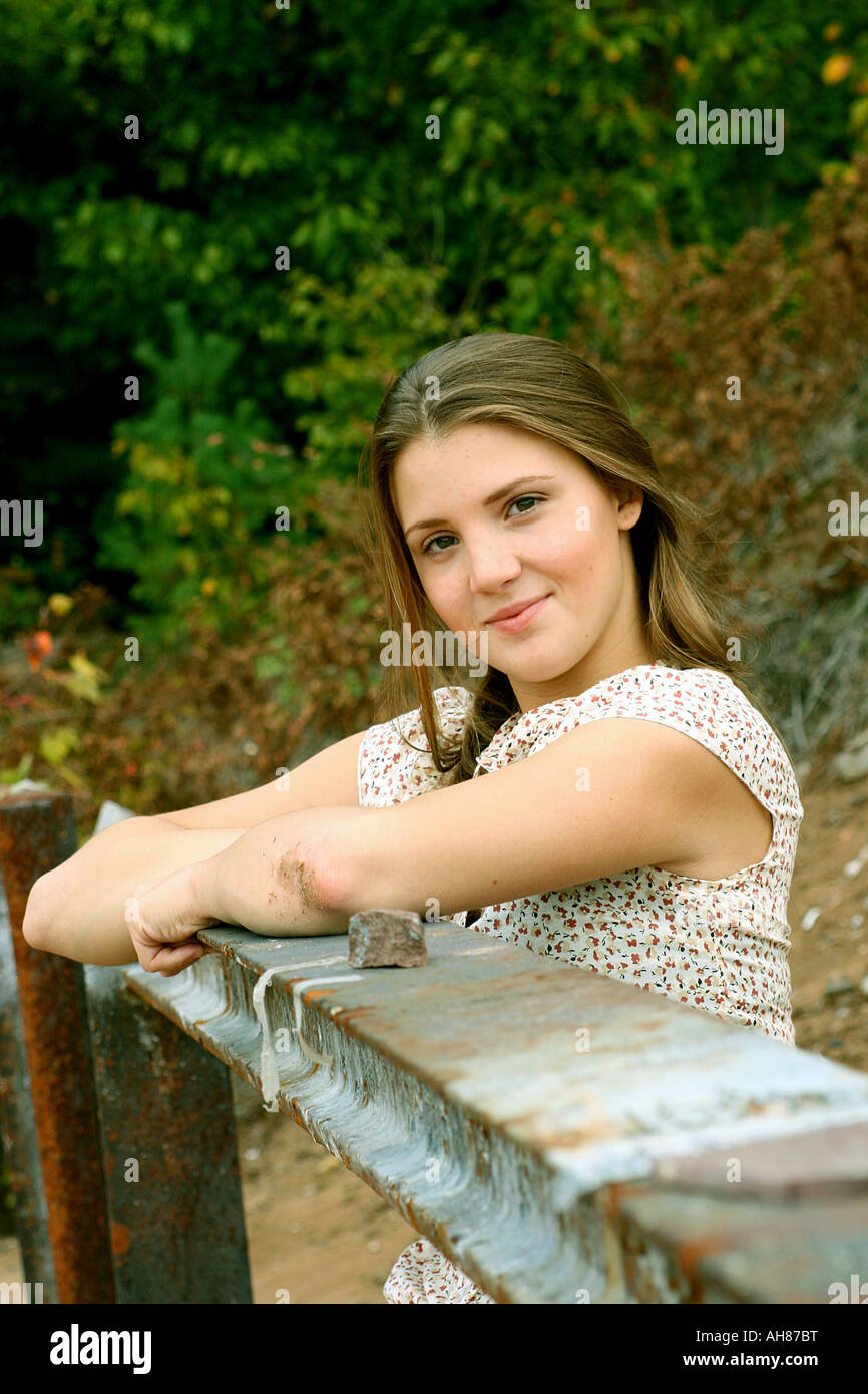 Beauty young teenage brunette hi-res stock photography and images - Alamy